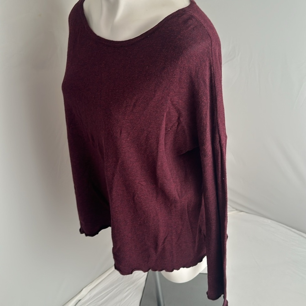 H by Halston Merlot wine color boatneck lightweight sweater - Picture 3 of 8